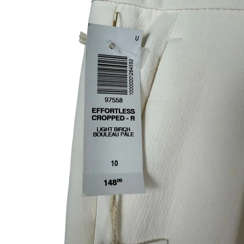 Aritzia Wide Leg Cropped Linen Pants in Light Beige